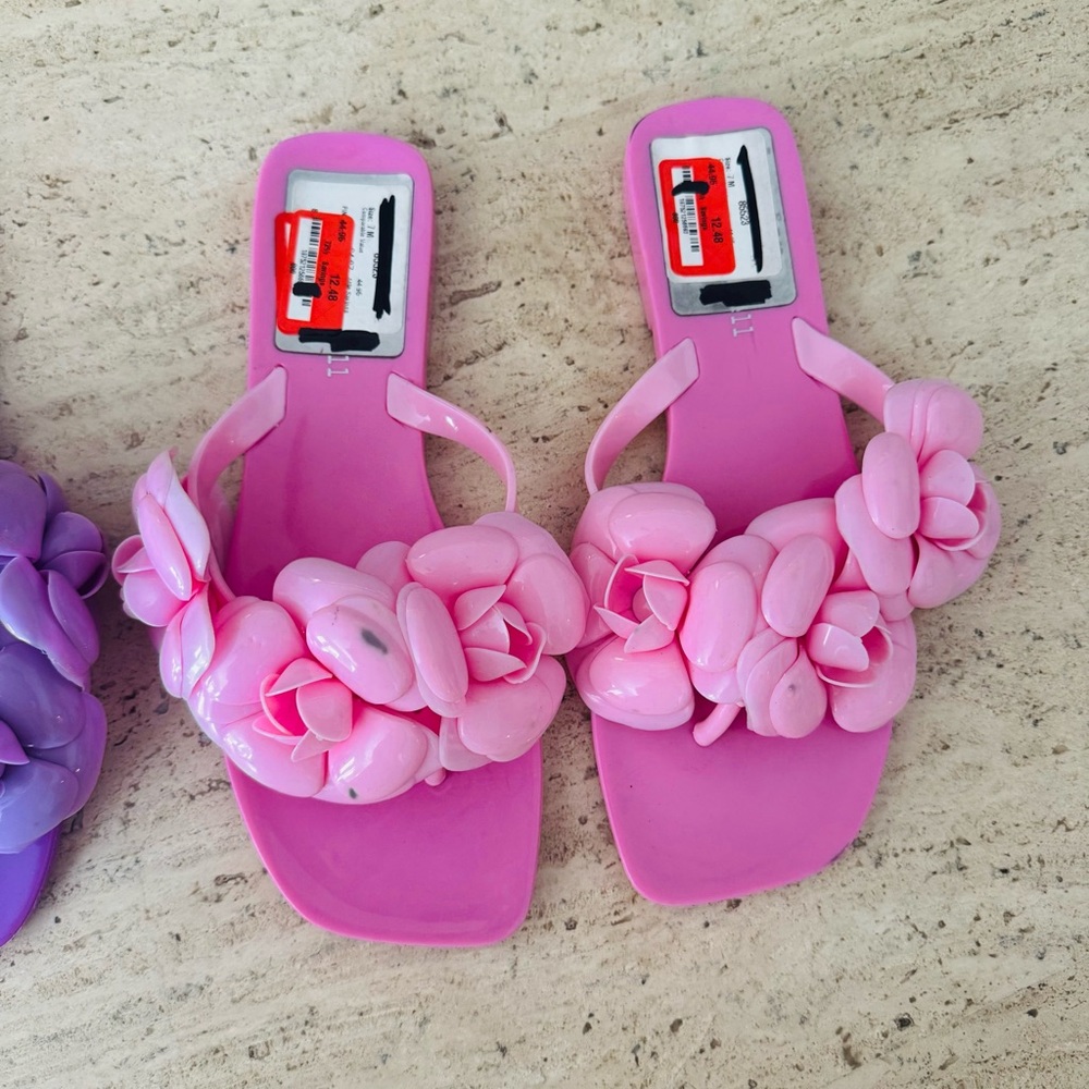 Jeffrey Campbell Floralee Jelly Flower Ornamented Slide Sandals SEE DESCRIPTION - Picture 5 of 7